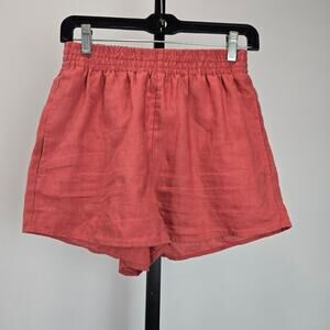 Wilfred Organic Linen Pull On Shorts Resortwear Casual Beachy Pink Small